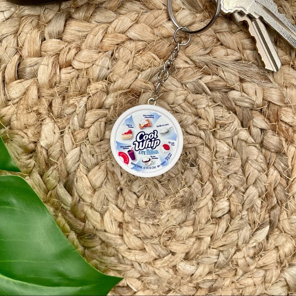 Cool Whip Lite Keychain | Handmade | Mini Brands | Quirky | Fun | NWOT - Picture 8 of 15